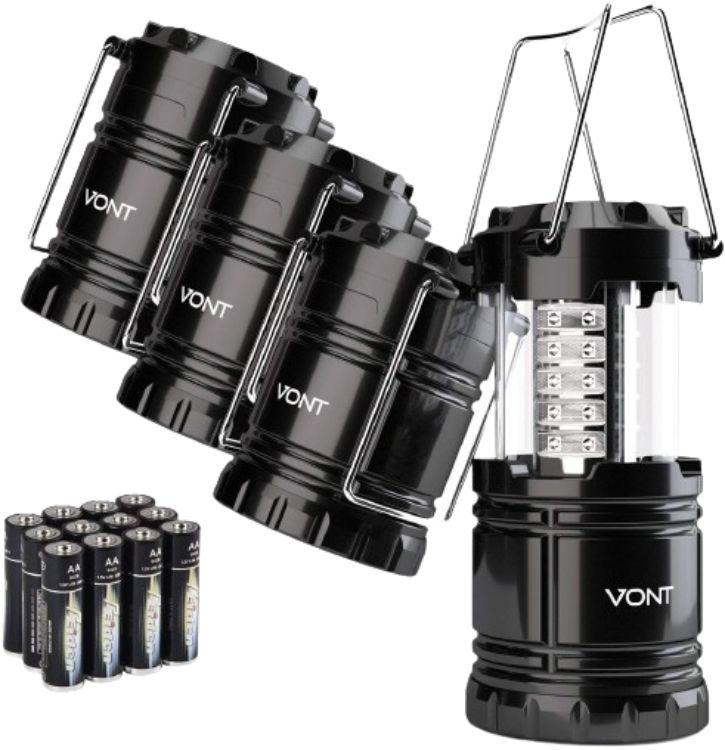 Vont  LED Camping Collapsible Lantern (4 Pack) - Black - Excellent