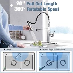 WaterSong Kitchen Sink Pull-Down Faucet WS062100BN - Stainless Steel