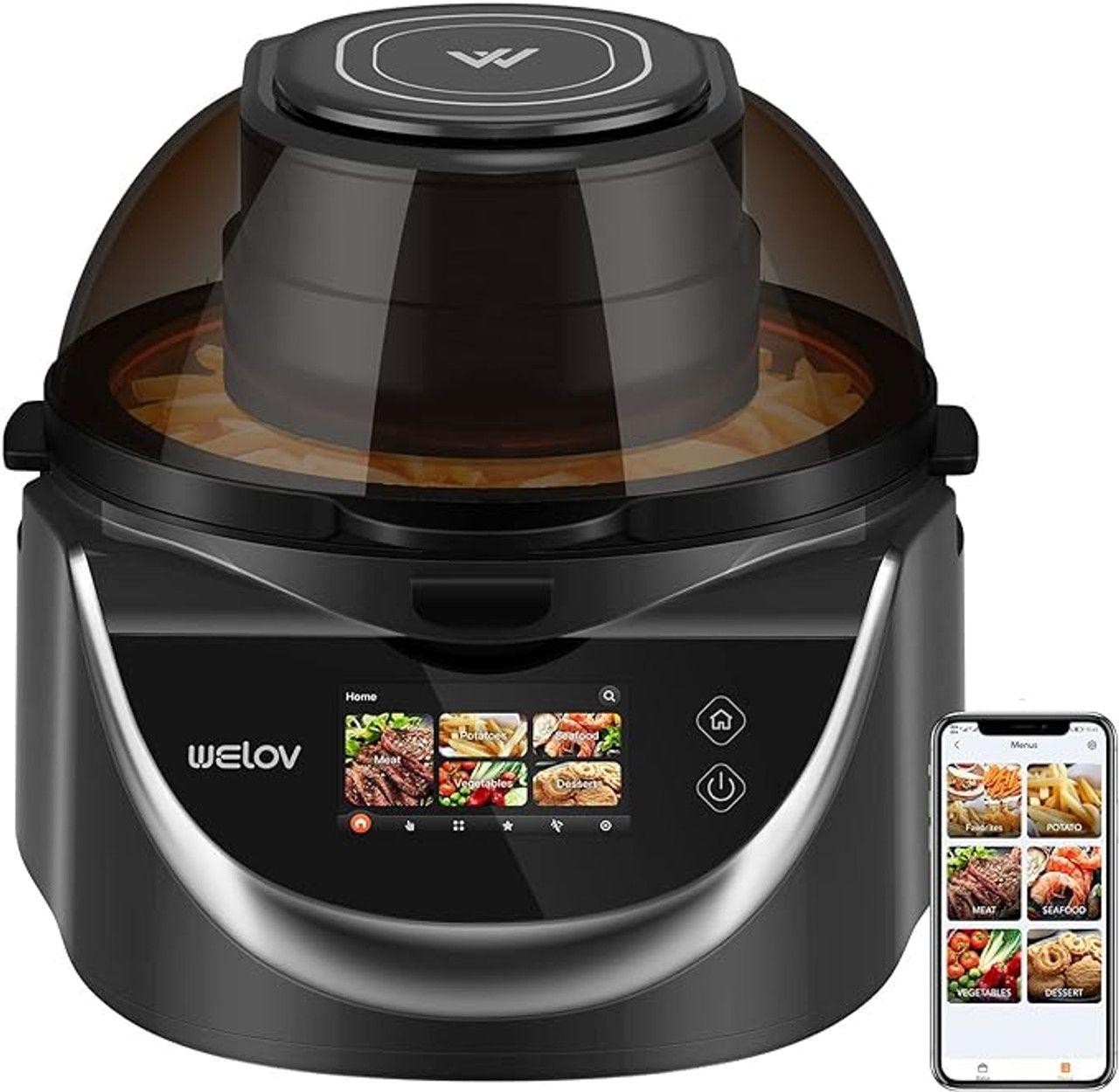 WELOV  8-Quart Air Fryer with Visible Cooking Window - Black - Excellent