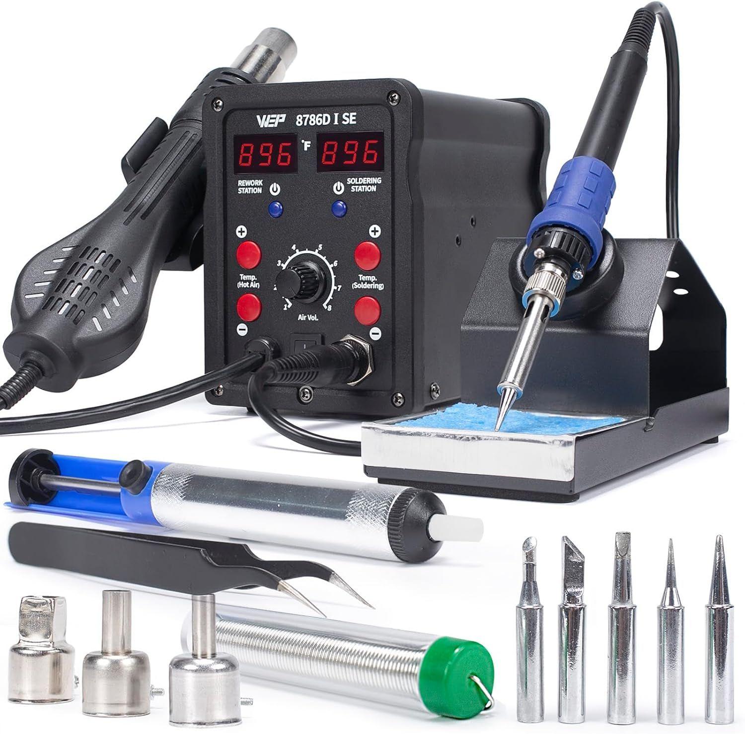 WEP  8786D-I SE Hot Air Soldering Iron Station Kit 2-in-1 - Black - Brand New