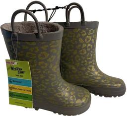 Western Chief Fancy Feline Rain Boots - Grey/Green