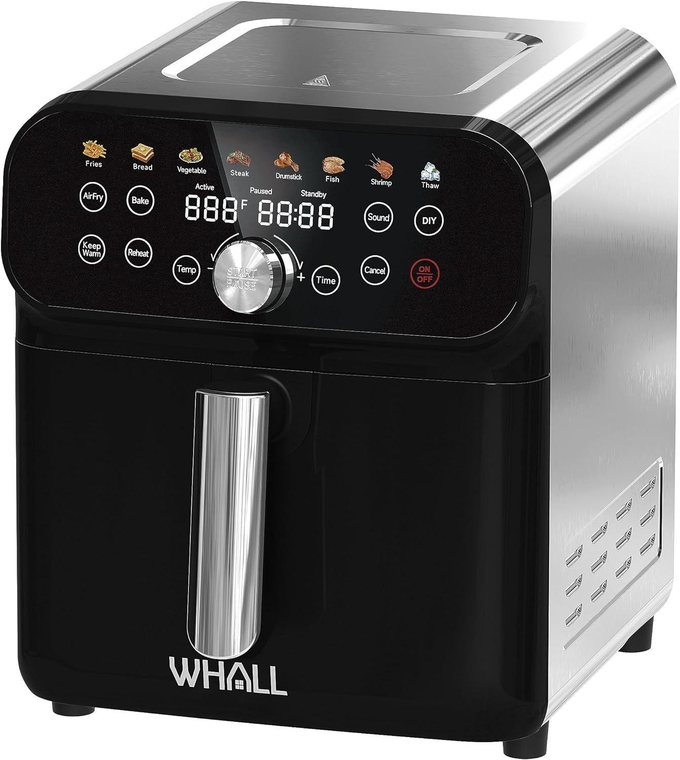 Whall  12-in-1 5.8QT Air Fryer with LED Digital Touchscreen - Black/Stainless Steel - Excellent