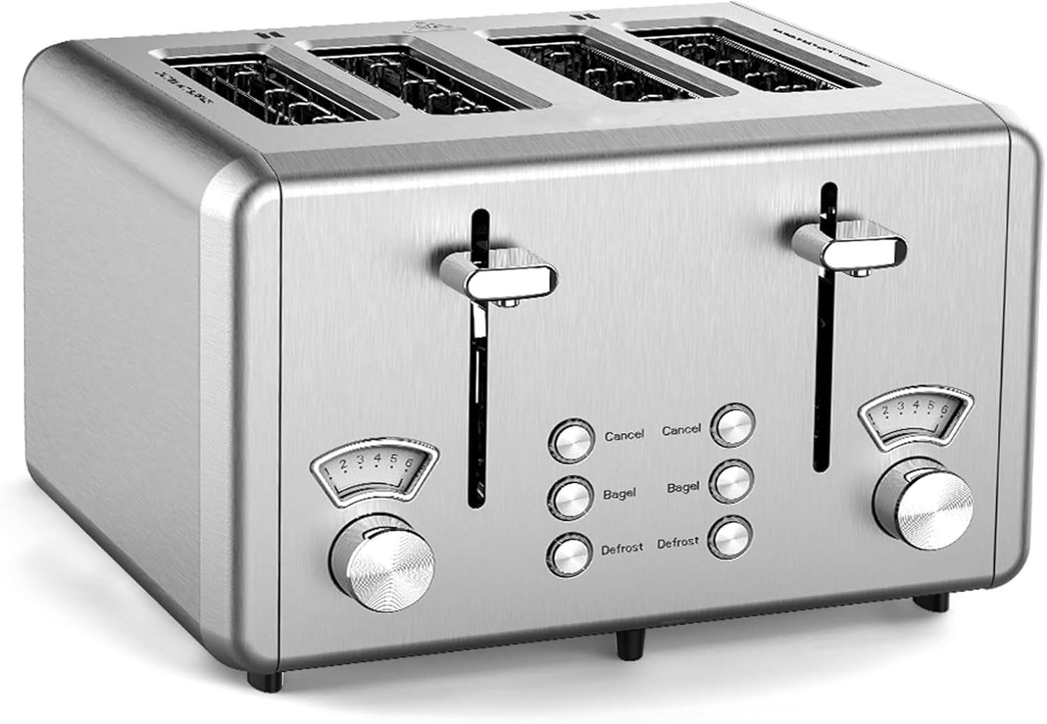 Whall  KST023GU 4 Slice Toaster with 6 Bread Shade Settings - Silver - Excellent