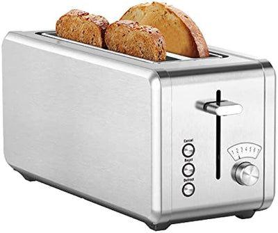 Whall  T31269BW Long Slot 4 Slice Toaster with 7 Toast Settings - Silver - Excellent