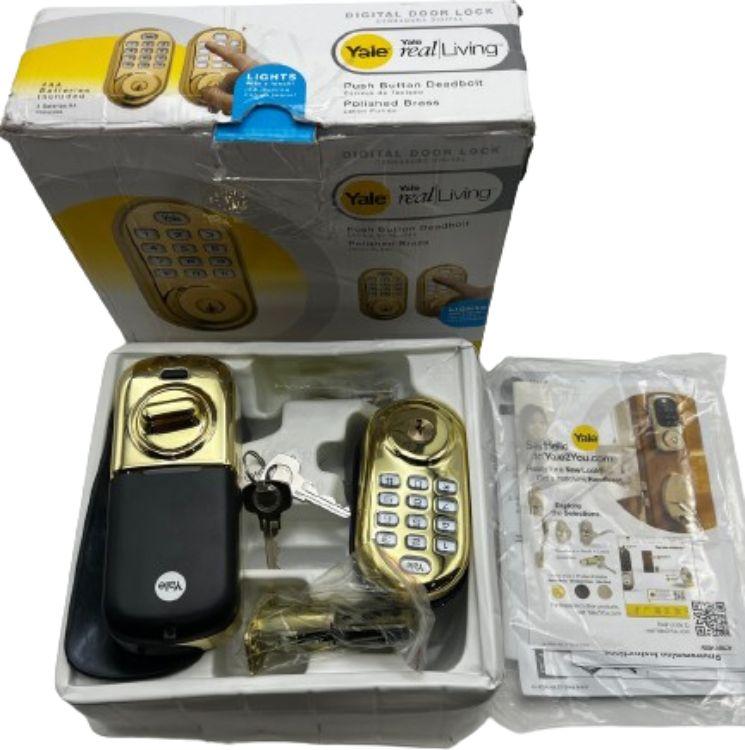 YALE  Assure Lock Deadbolt MUL-T-LOCK MTL800  - Gold - Excellent
