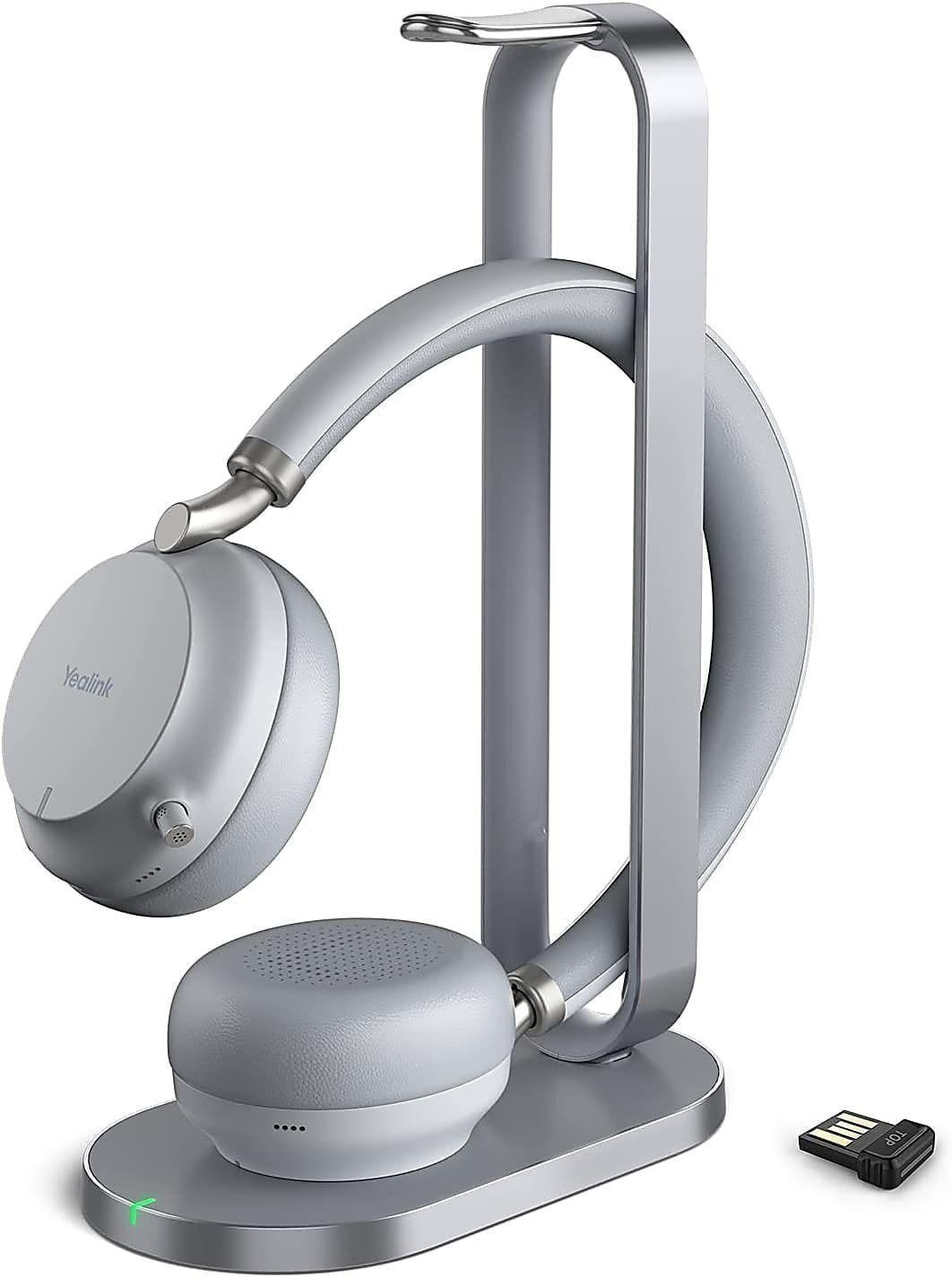 Yealink  BH76 Bluetooth Headset with Charging Stand - Light Grey - Premium