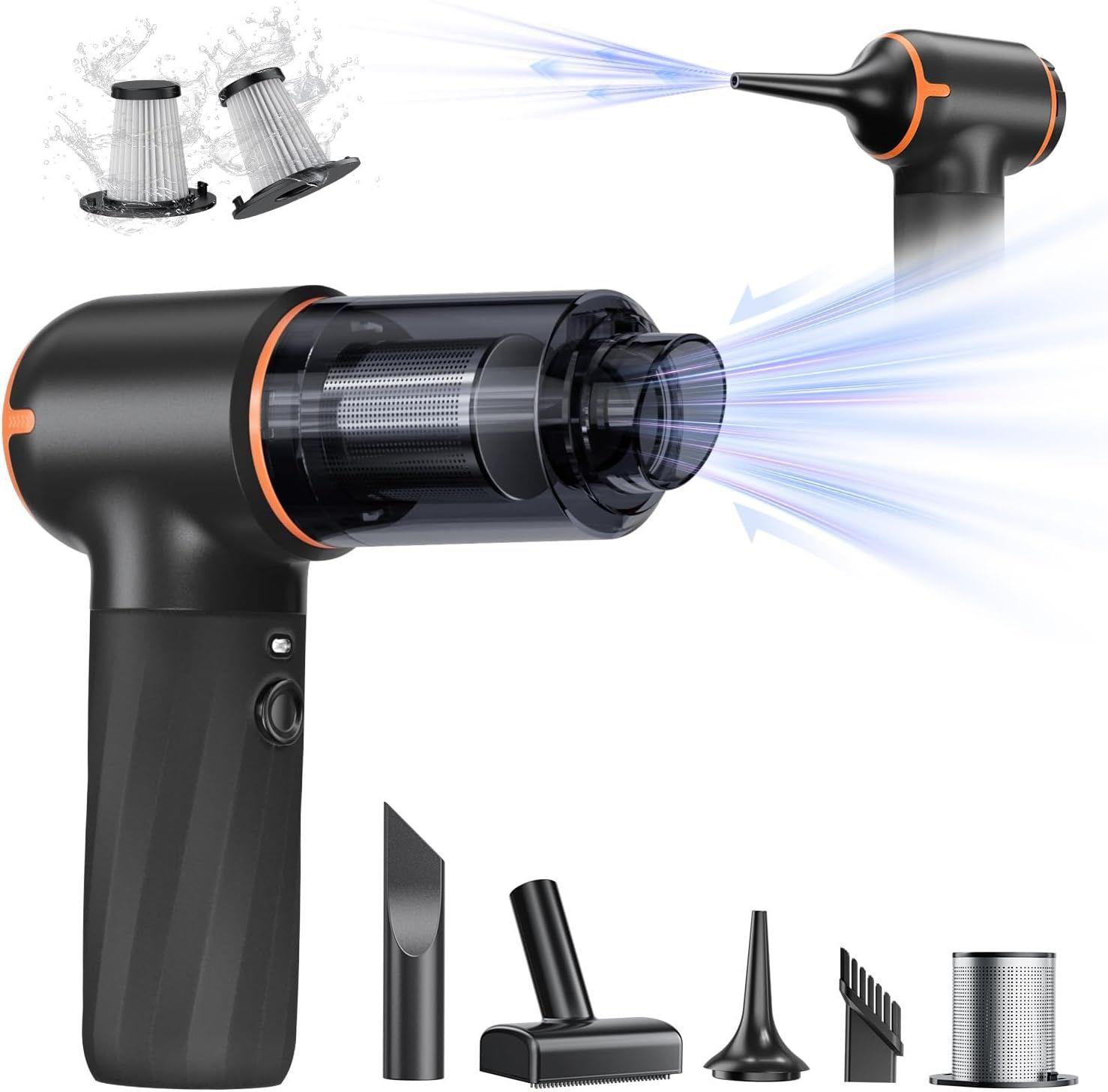 Yiju  4-in-1 12000Pa Handheld Car & Home Vacuum Cleaner - Black/Orange - Excellent