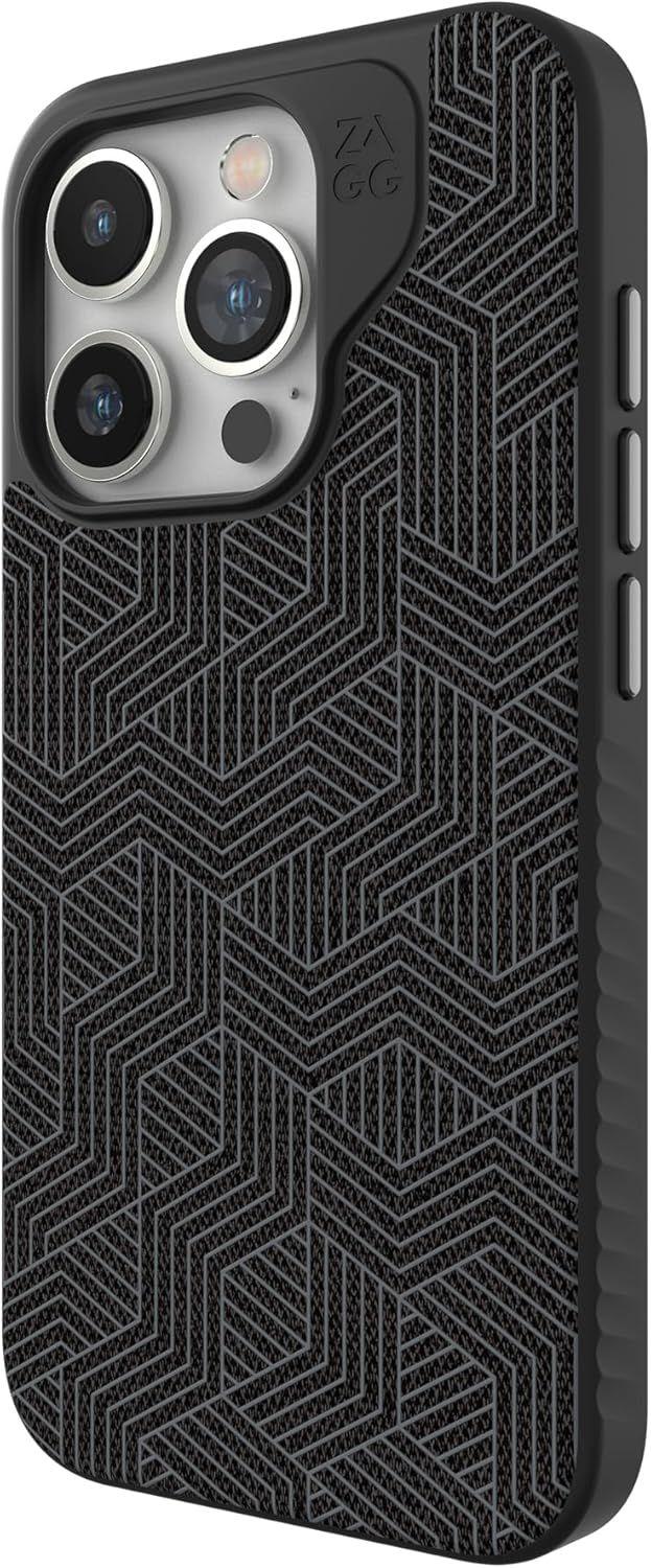 Zagg London Snap Phone Case for iPhone 15 Pro - Black Geo