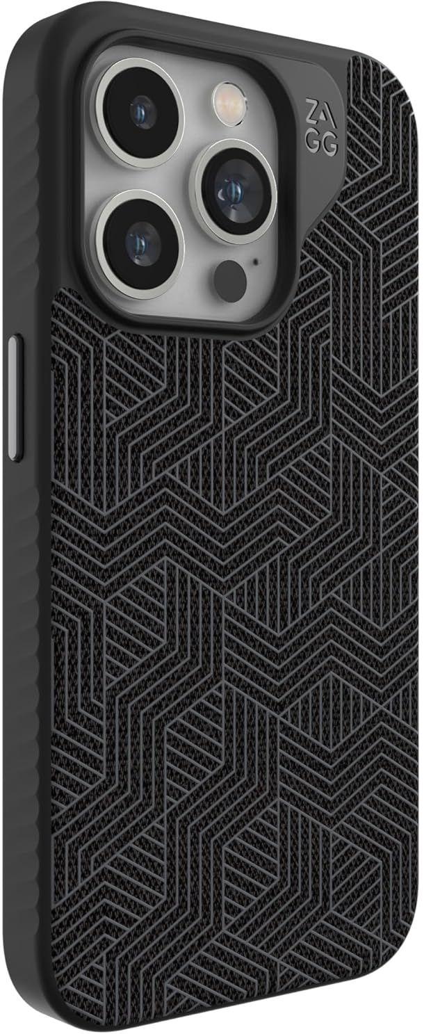 Zagg London Snap Phone Case for iPhone 15 Pro - Black Geo