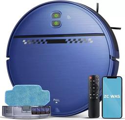 ZC WAS 2-in-1 Robot Vacuum and Mop Combo with APP - Light Blue