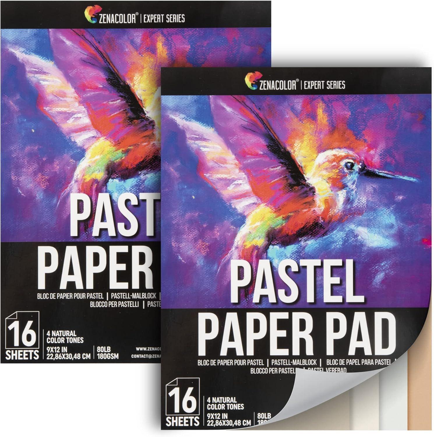 Zenacolor  32 Pages Oil Pastel Paper Pad Set - Black - Premium