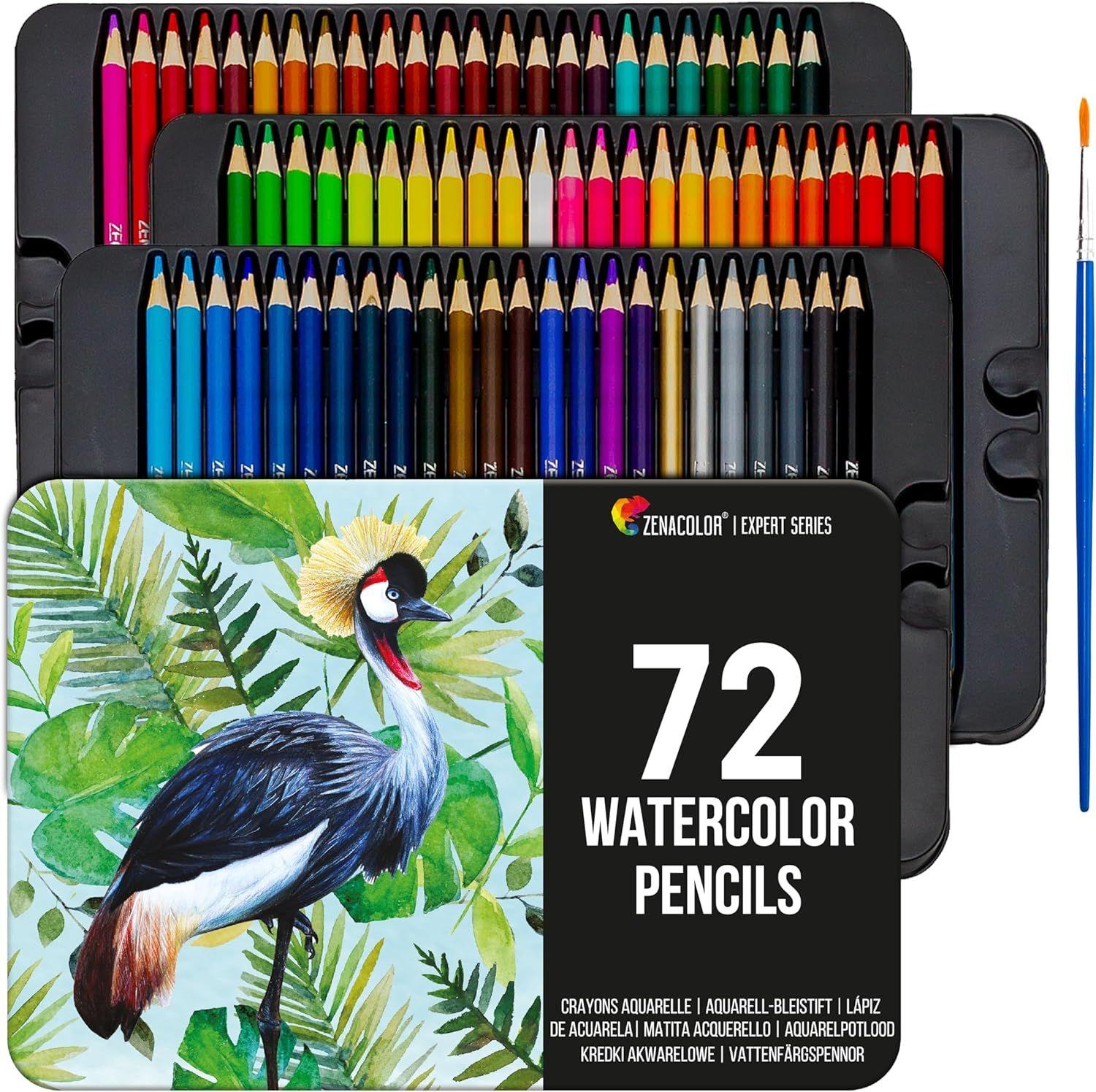 Zenacolor  72 Watercolor Pencils - Multicolor - Acceptable