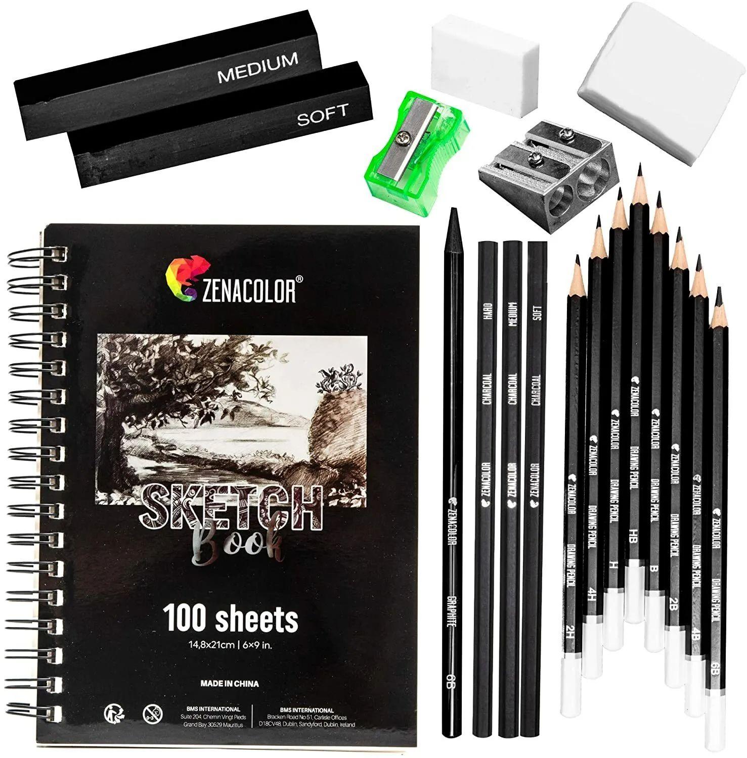 Zenacolor  Complete Drawing Sketch Kit - Black - Acceptable