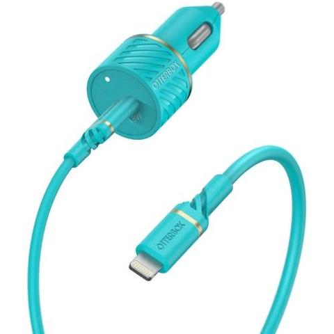 Otterbox  Lightning to USB-C Fast Charge Car Charging Kit - Aqua - Brand New