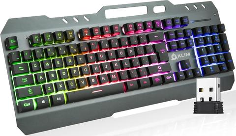 KLIM  Lightning Semi-Mechanical Wireless Keyboard - Black - Excellent