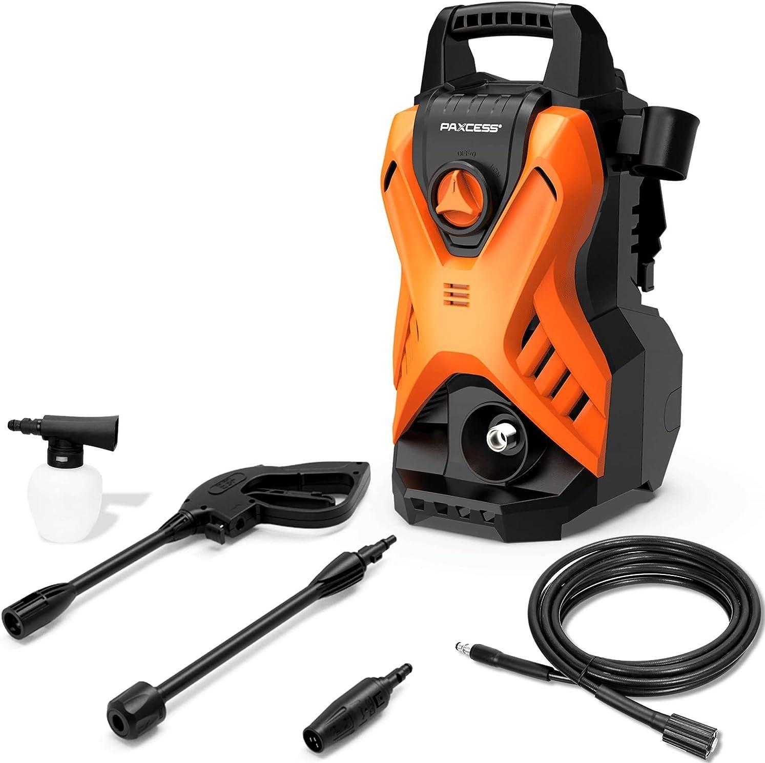 Paxcess  Portable Lightweight Electric Power Washer Machine with Adjustable Spray Nozzle - Black/Orange - Excellent