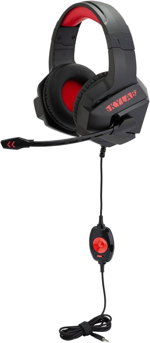 Egghead  Skylab Over Ear Wired Gaming Headset - Black/Red - Excellent