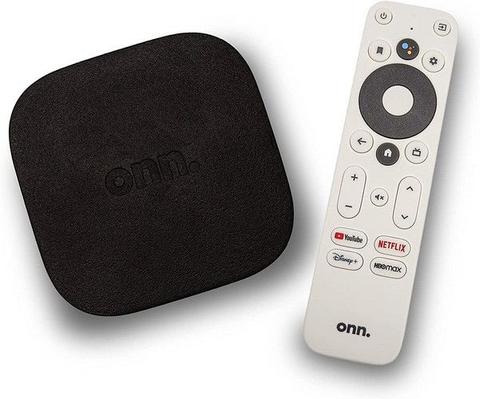 ONN  Android TV 4K UHD Streaming Device with Voice Remote Control - Black - Excellent