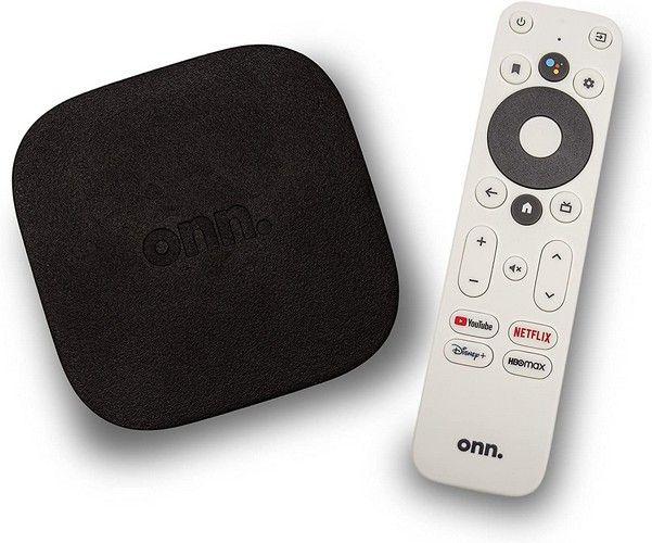 ONN  Android TV 4K UHD Streaming Device with Voice Remote Control in Black in Pristine condition