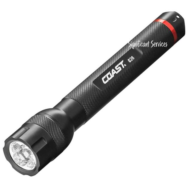 Coast  G26 Run Time Rear Switch Fixed Beam LED Flashlight in Black in Premium condition