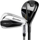 TaylorMade  Demo Qi10 2024 Combo Hybrid 6-PW+AW Iron Set Senior in Black & Silver in Excellent condition