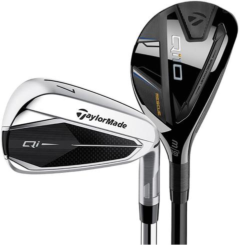 TaylorMade  Demo Qi10 2024 Combo Hybrid 6-PW+AW Iron Set Senior - Black & Silver - Excellent