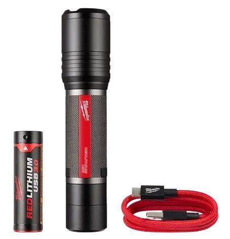 Milwaukee  2162-21 REDLITHIUM USB 2000L Slide Focus Flashlight - Black/Red - Excellent