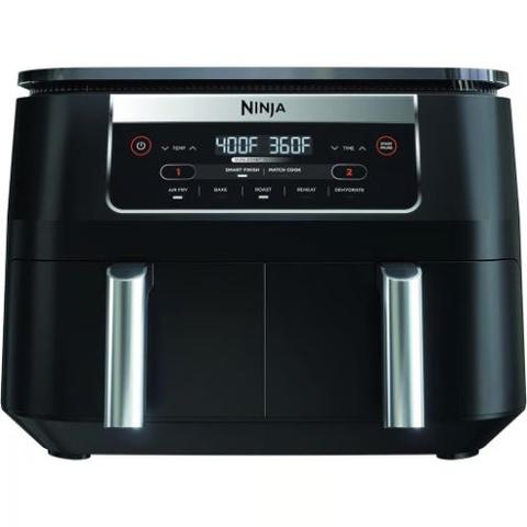 Ninja  DZ090 Foodi 6 Quart 5-in-1 Dual Zone 2-Basket Air Fryer - Black - Premium