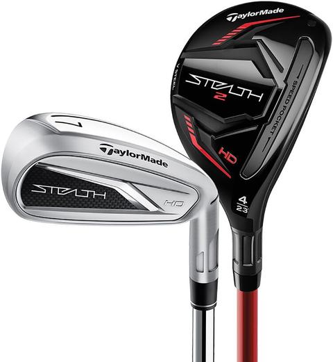 TaylorMade  Stealth 2 HD Rescue Combo Stealth Irons HD 4PW+AW Regular Flex with Speeder NX Red/Silver - Black/Red/Silver - Excellent