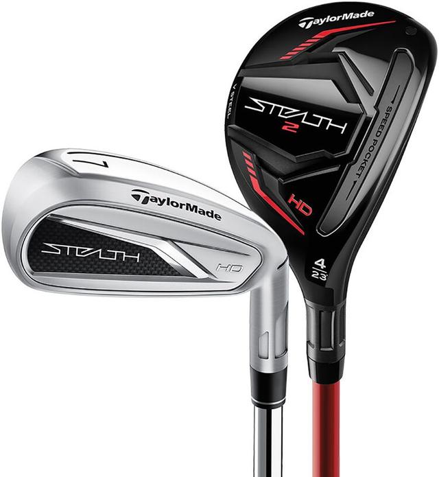 TaylorMade  Stealth 2 HD Rescue Combo Stealth Irons HD 4PW+AW Regular Flex with Speeder NX Red/Silver in Black/Red/Silver in Excellent condition