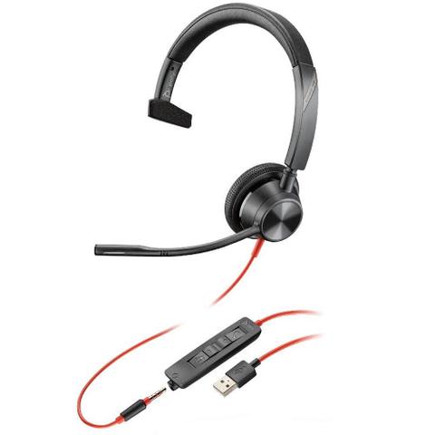 HP Poly com Blackwire 3315 USB-A (BW3315) Headphones - Black - Excellent