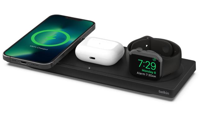 Refurbished Belkin BOOST↑CHARGE PRO 3-in-1 Wireless Charging Pad with  MagSafe - Black - Brand New