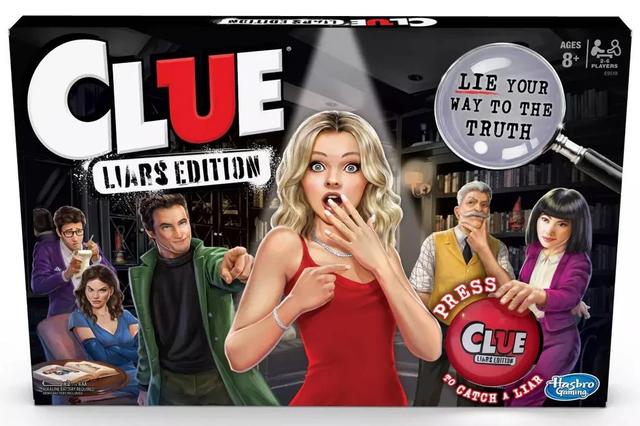 Hasbro Gaming  Clue Liars Edition Board Game; Murder Mystery Game for Kids in Black in Excellent condition