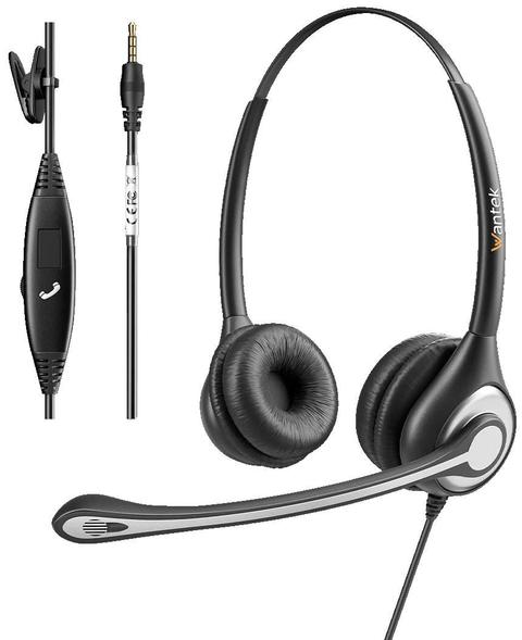 Wantek  Hsm-602fj3 Corded Telephone Headset - Black - Acceptable