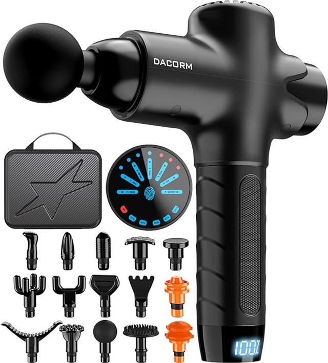 Dacorm  Massage Gun Muscle Deep Tissue Portable Percussion (15 Heads) in Black in Excellent condition