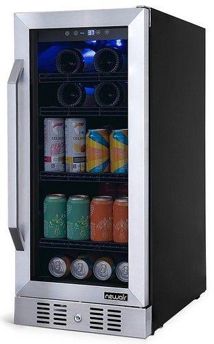 Newair  15” FlipShelf Wine and Beverage Refrigerator NWB060SS00 - Black/Stainless Steel - Excellent