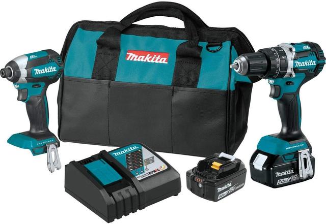 Makita  XT269T 18V LXT® Lithium‑Ion Brushless Cordless 2‑Pc. Combo Kit (5.0Ah) in Blue/Black in Excellent condition