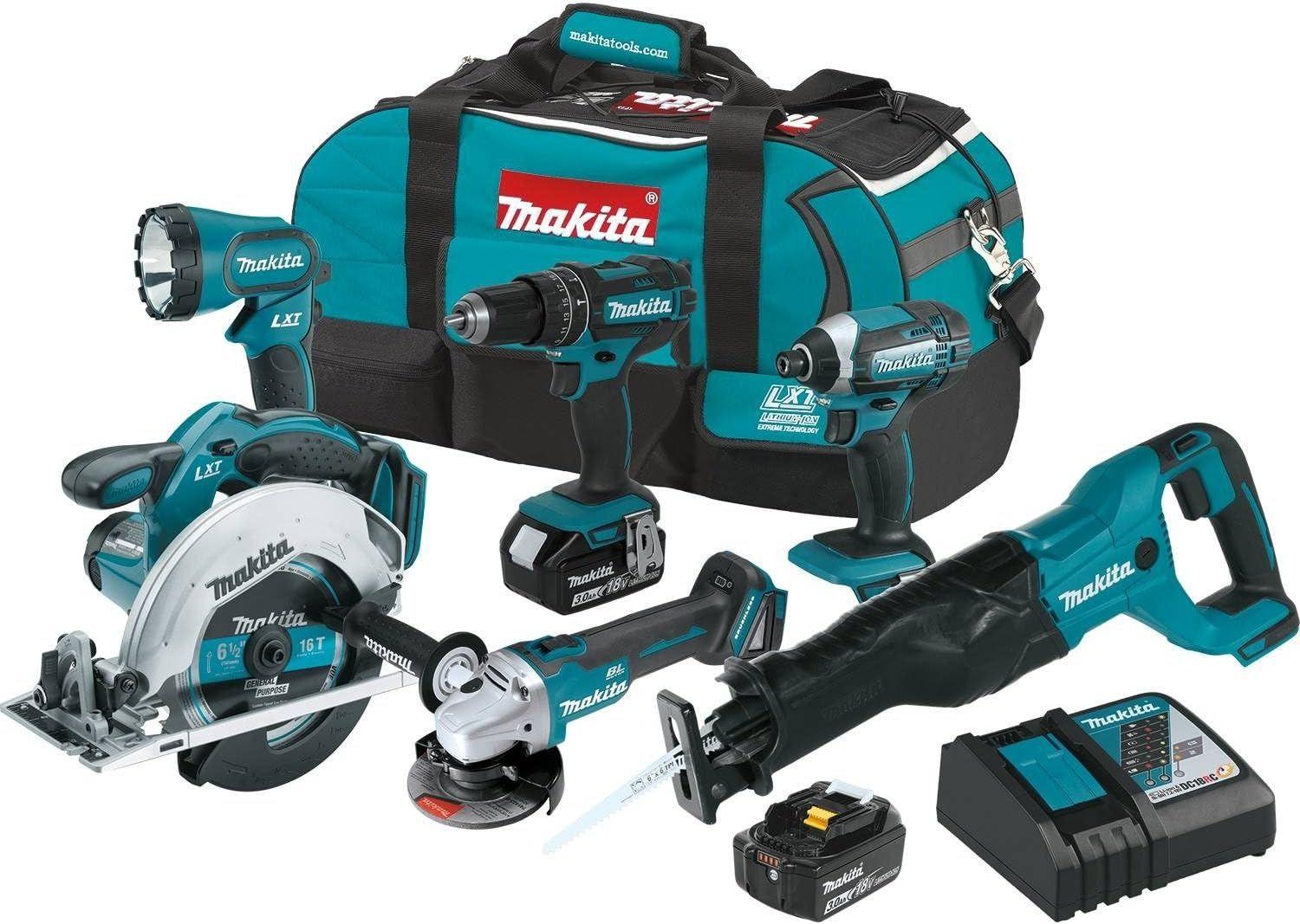 Makita  XT610 18V LXT® Lithium‑Ion Cordless 6‑Pc. Combo Kit (3.0Ah) - Blue/Black - Excellent