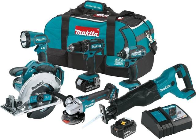 Makita  XT610 18V LXT® Lithium‑Ion Cordless 6‑Pc. Combo Kit (3.0Ah) in Blue/Black in Excellent condition