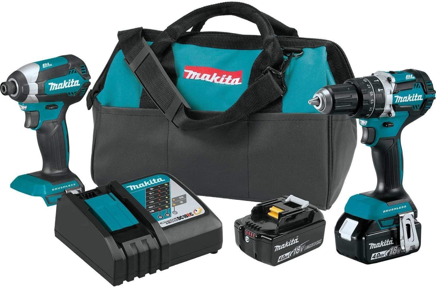 Makita  XT269M 18V LXT® Lithium‑Ion Brushless Cordless 2‑Pc. Combo Kit (4.0Ah) - Blue/Black - Excellent