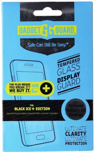 Gadget Guard  Black Ice+ Edition Tempered Glass Screen Protector for Galaxy J3 Emerge - Clear - Brand New