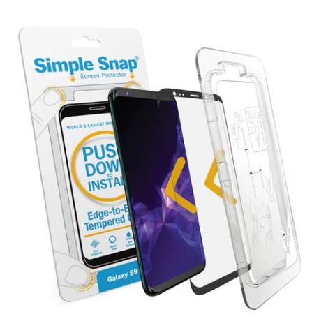 Simple Snap  3D Edge-to-Edge Tempered Glass Screen Protector for Galaxy S9 - Clear - Brand New