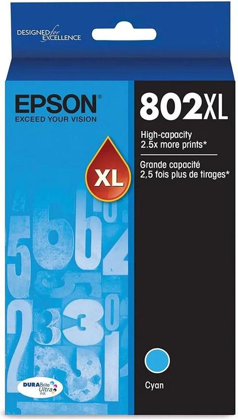 Epson  T802XL220-S Inkjet Ultra Ink High Capacity Cyan Cartridge High Yield 1900 Pages - Cyan - Excellent