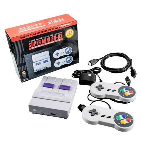 Mignova  SN-02 Super Classic Mini HD-OUT TV SNES Game Console Bulit-in 821 - Grey - Excellent