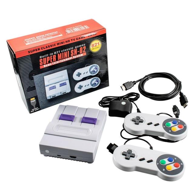 Mignova  SN-02 Super Classic Mini HD-OUT TV SNES Game Console Bulit-in 821 in Grey in Excellent condition