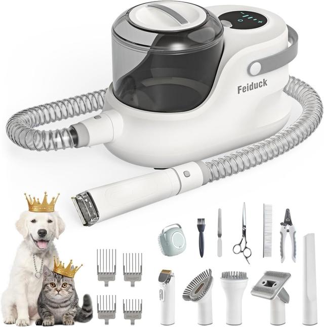 Feiduck  Pet Grooming Kit Vacuum (PVG01) in Grey/White in Excellent condition