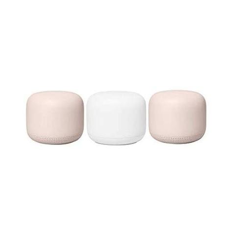 Google  Nest WiFi Wireless Mesh Router (3pcs) - Pink Sand/White - Excellent