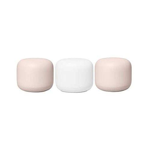 Google  Nest WiFi Wireless Mesh Router (3pcs) in Pink Sand/White in Excellent condition