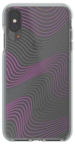 Gear4  Victoria Series Phone Case for iPhone XS Max - Clear / Purple Fabric Waves - Excellent