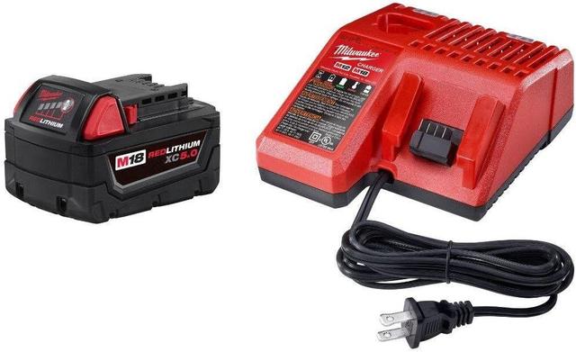 Milwaukee  48-59-1850 M18 REDLITHIUM XC5.0 Starter Kit in Red/Black in Acceptable condition